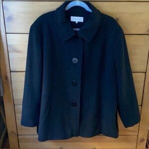 Calvin Klein Black Wool Blend Coat | 1X